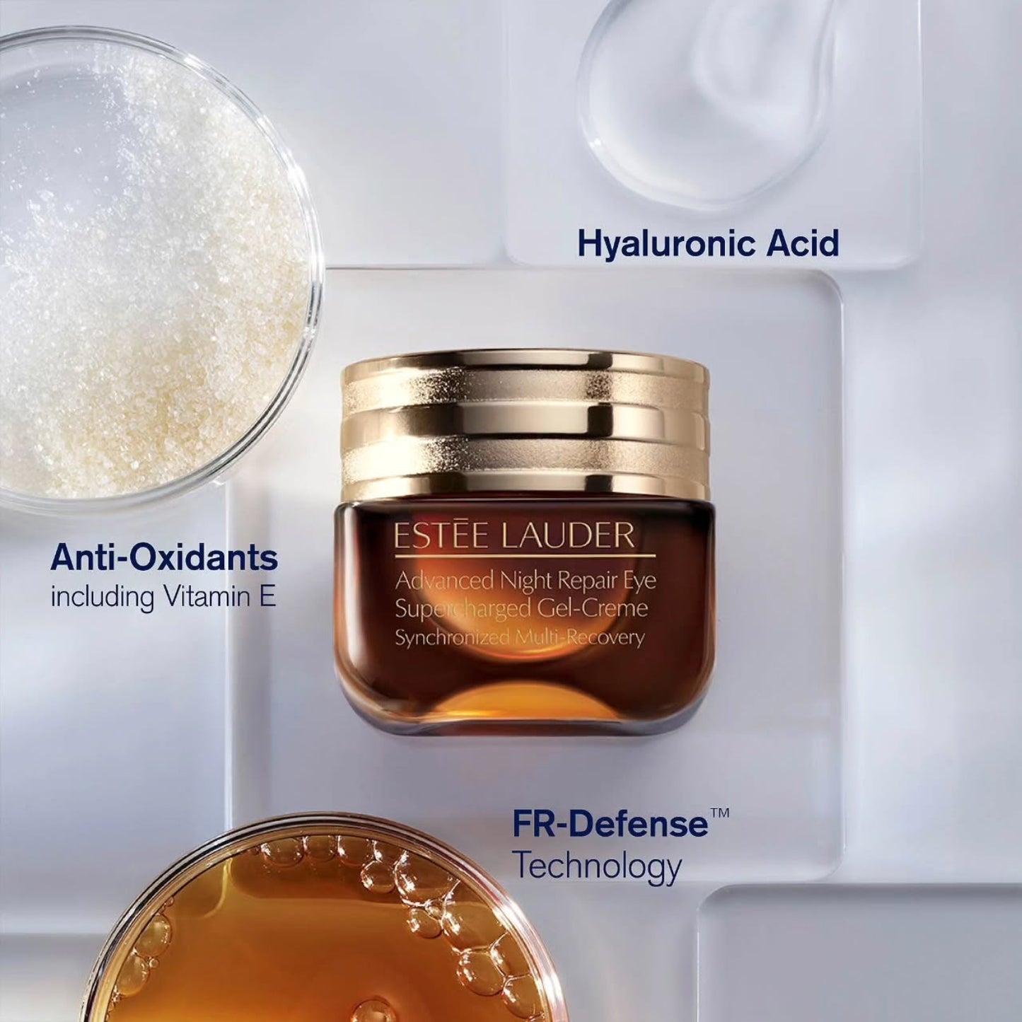Estee Lauder Eye Cream Ingredients Hyaluronic Acid, Vitamin E ,Caffiene and FR Defence
