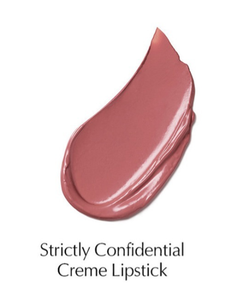 Estee Lauder Strictly Confidential Lipstick Swatch - Nude Color Application
