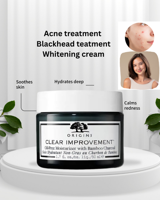 Origins Clear Improvement moisturizer with product features and benefits