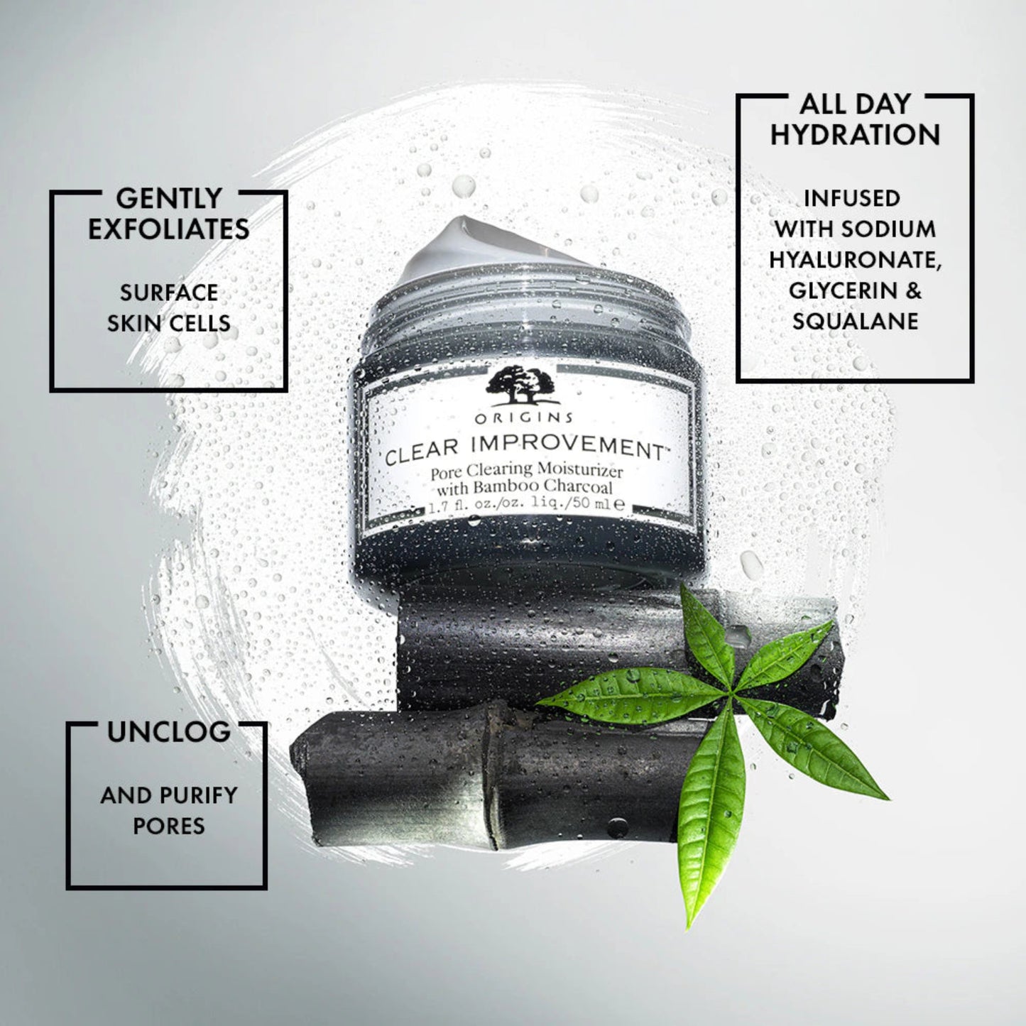 Origins Clear Improvement Oil-Free Moisturizer with Bamboo Charcoal for Acne-Prone Skin