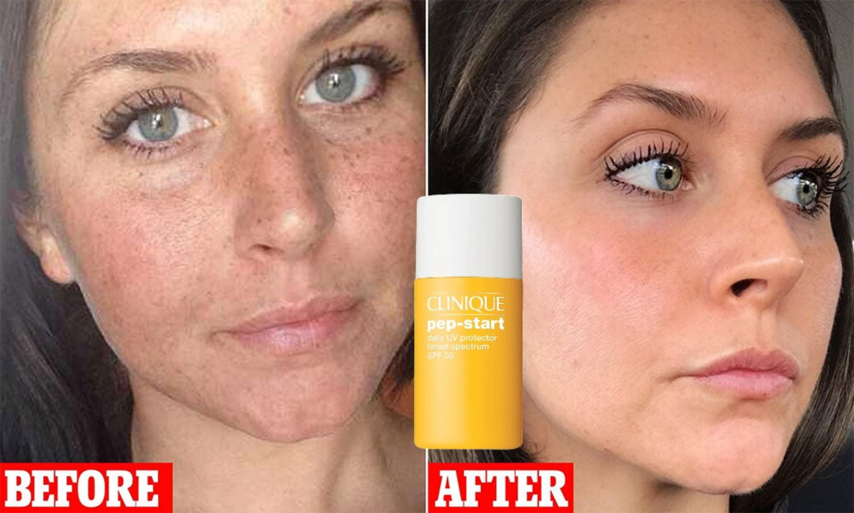 Clinique Pep-Start broad spectrum spf 50 high-end tinted sunscreen 