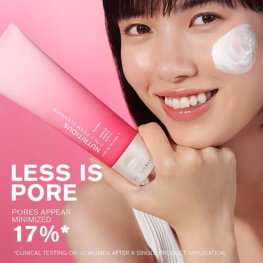 Less pore with Estee lauder Nutritious cleanser at my USA store Original cosmetics 