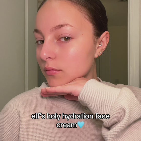 Elf holy hydration face cream dewy brightening skin 